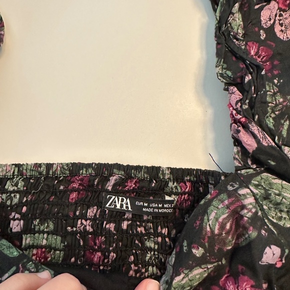 Zara floral puff sleeve crop top - Picture 6 of 6